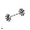 Flower cone straight barbell, 16 ga