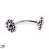 Flower curved barbell, 16 ga