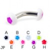 Flower half ball curved barbell, 10 ga