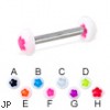 Flower half ball straight barbell, 12 ga