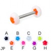 Flower half ball straight barbell, 14 ga