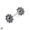 Flower straight barbell, 16 ga