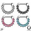 Gem Paved Surgical Steel Septum Clicker Ring