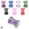 Glitter acrylic saddle plug, 0 ga