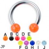 Glitter ball circular barbell, 12 ga