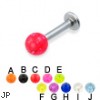 Glitter ball labret, 12 ga