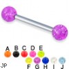 Glitter ball straight barbell, 12 ga