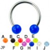 Glitter ball titanium horseshoe barbell, 14 ga