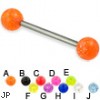 Glitter ball titanium straight barbell, 14 ga