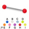 Glitter ball titanium straight barbell, 16 ga