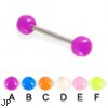 Glow in dark tongue barbell, 14 ga