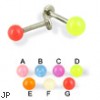 Glow-in-the-dark ball labret, 14 ga