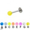 Glow-in-the-dark ball labret, 16 ga