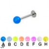 Glow-in-the-dark ball labret, 18 ga