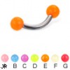 Glow-in-the-dark ball titanium curved barbell, 12 ga