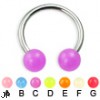 Glow-in-the-dark titanium circular barbell, 14 ga