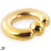 Gold Tone captive bead, 2 ga