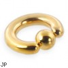 Gold Tone captive bead, 4ga