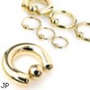 Gold Tone Captive Bead Ring, 18 Ga