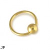 Gold Tone CBR / clit ring, 16 ga