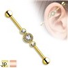 Gold Tone Industrial Barbell, 14 Gauge