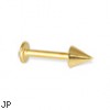 Gold Tone labret with cone, 14 ga