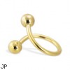 Gold Tone spiral barbell, 14 ga