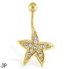 Gold Tone Starfish Navel Ring