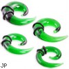 Green glass transparent spiral taper