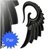 Hand carved buffalo bone black angel wing taper