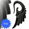 Hand carved buffalo bone black angel wing taper