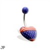Heart Belly Ring with American Flag Print
