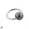 Hematite Ball Captive Bead Ring, 16 Ga