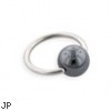 Hematite ball captive bead ring, 18 ga