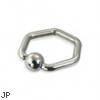 Hexagon captive bead ring, 12 ga