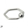 Hexagon captive bead ring, 14 ga