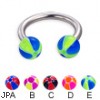 Horseshoe barbell with balloon balls, 12 ga