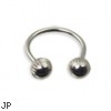 Horseshoe ring with notched balls, 16 ga