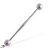 Industrial straight barbell with tapered center, 14 ga