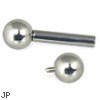 Internally threaded barbell, 8ga