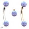 Internally Threaded Curved Barbells With Lavender Opals
