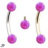 Internally Threaded Curved Barbells With Purple Opals