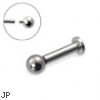 Internally threaded labret, 10 ga