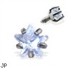 Internally Threaded Star Dermal Top, 14GA, 3mm, Clear