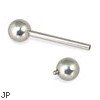 Internally Threaded Titanium Straight Barbell, 16 Ga