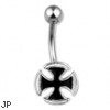 Iron cross belly ring