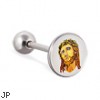 Jesus logo tongue ring, 14 ga