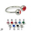 Jeweled ball circular barbell, 16 ga