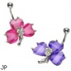 Jeweled clover belly ring