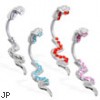 Jeweled cobra belly button ring